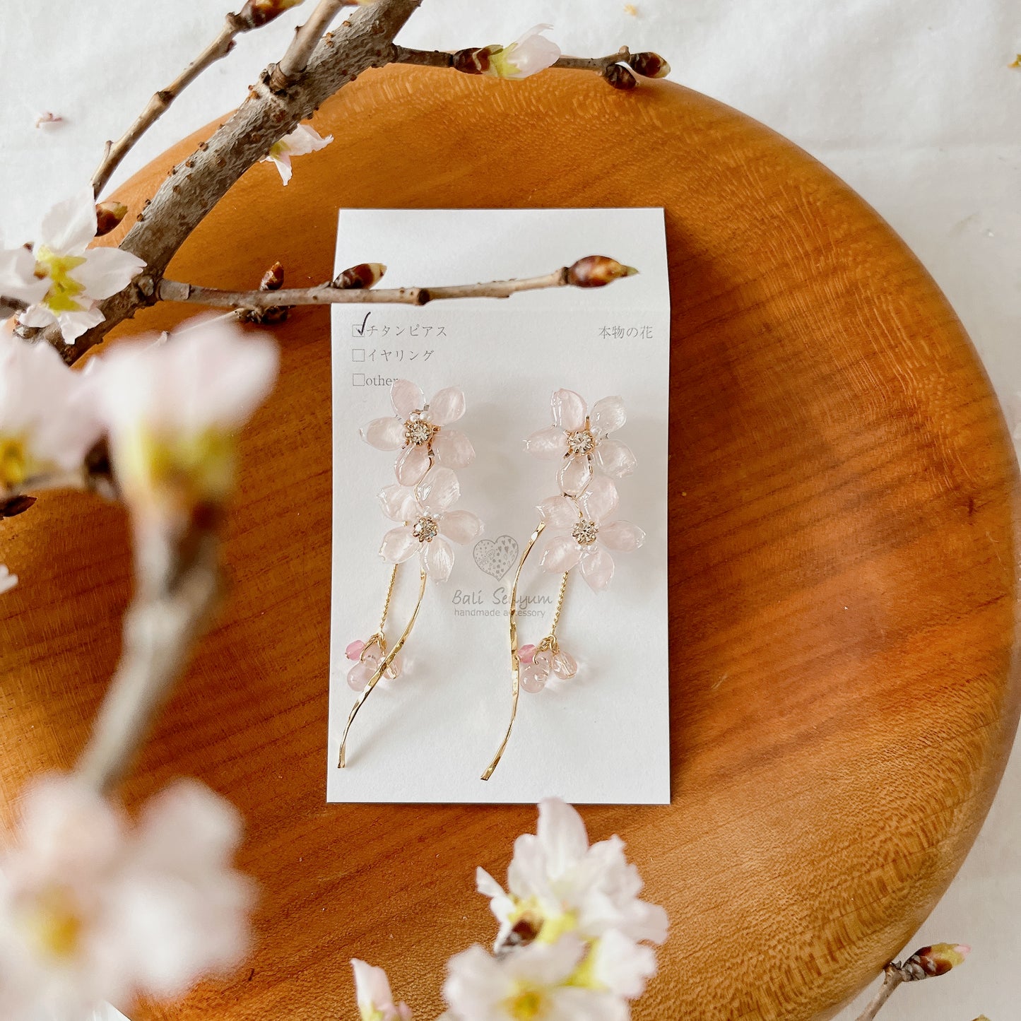 Real "Someiyoshino" Sakura Earring - No.1    #S002