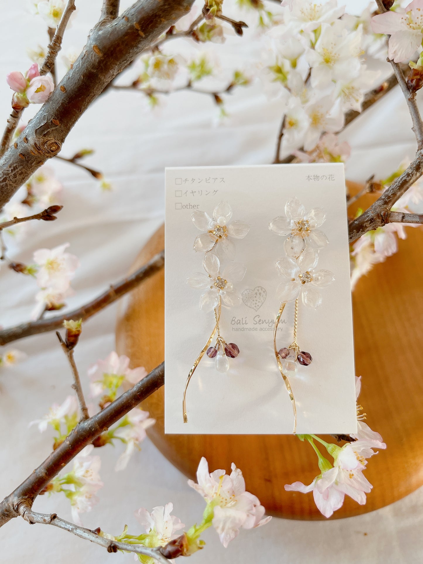 Real "Someiyoshino" Sakura Earring - No.1    #S002