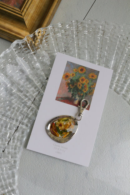 Monet Inspired Flower Key Chain No.2 ひまわり