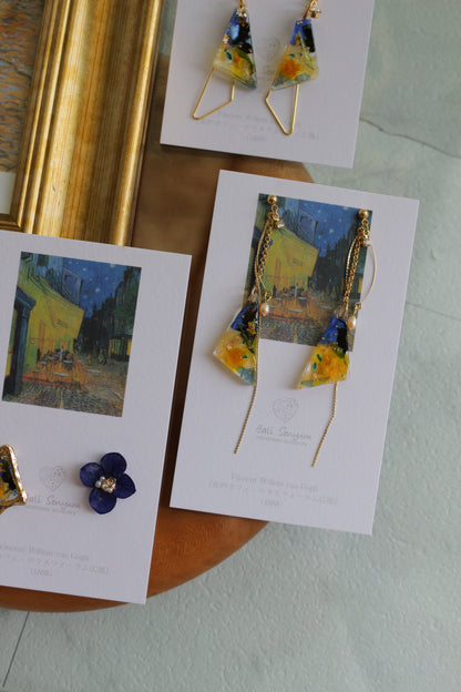 Gogh Inspired Earrings Café Terrace at Night -夜のカフェ・テラスフォーラム広場