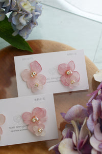 Paired Hydrangea No.6 -  Titanium Pierce(ピアス）Limited item