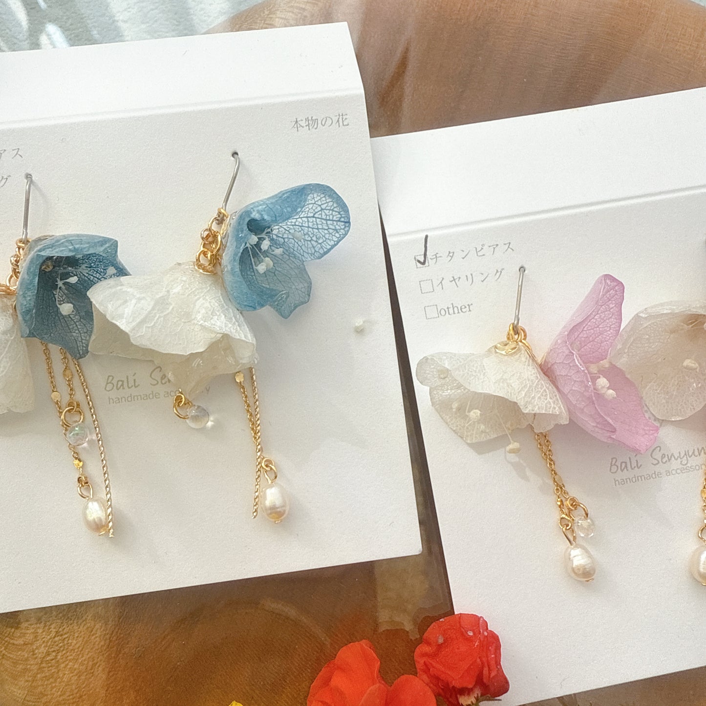 SUZUYOME2 Original Flower Earrings - No.7