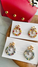 Colorful Christmas Wreath Earring