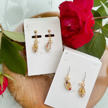 Mini Leaf Earrings With Seasonal Flower Petals No.2  - Time limited