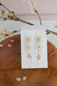 Real "Someiyoshino" Sakura Earring - White Sakura "凛"