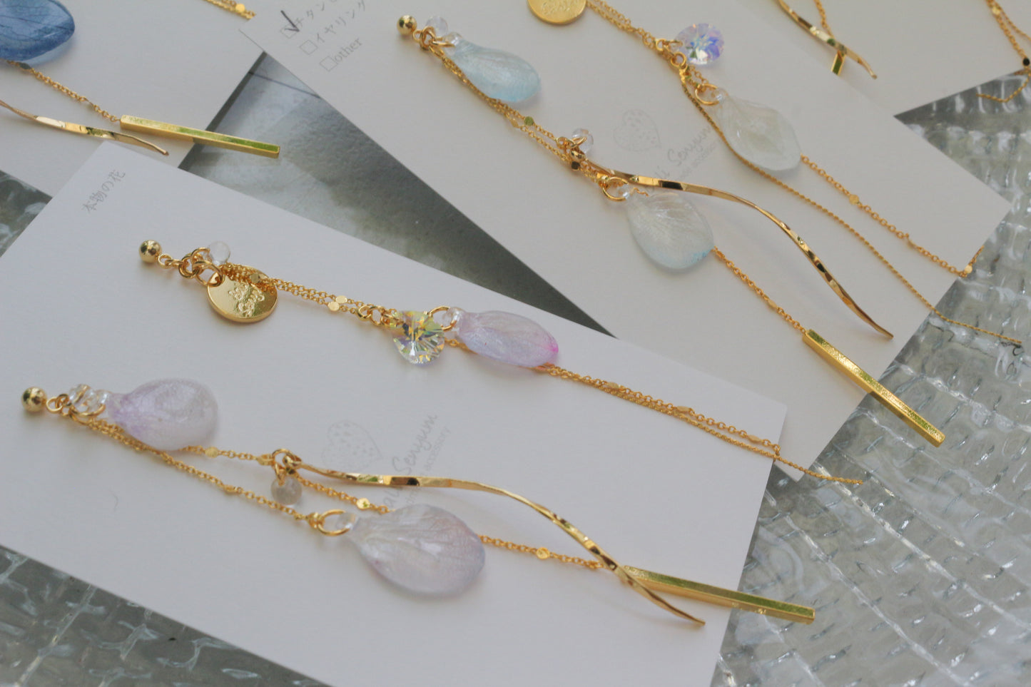 Flowing Hydrangea Earrings No.1 ピアスorイヤリング