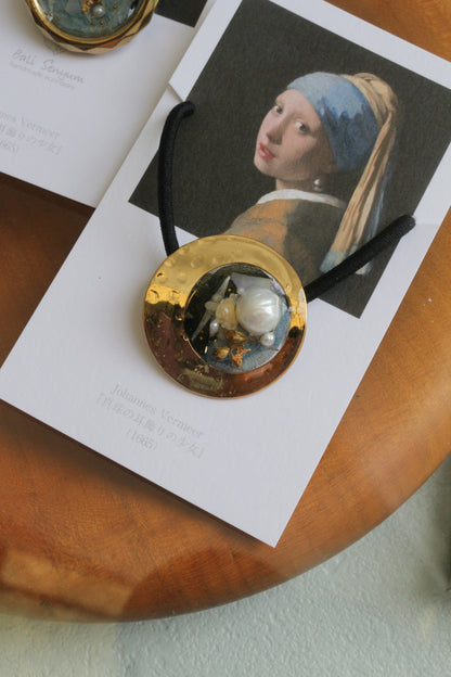 Vermeer Inspired Flower Hair tie  真珠の耳飾りの少女