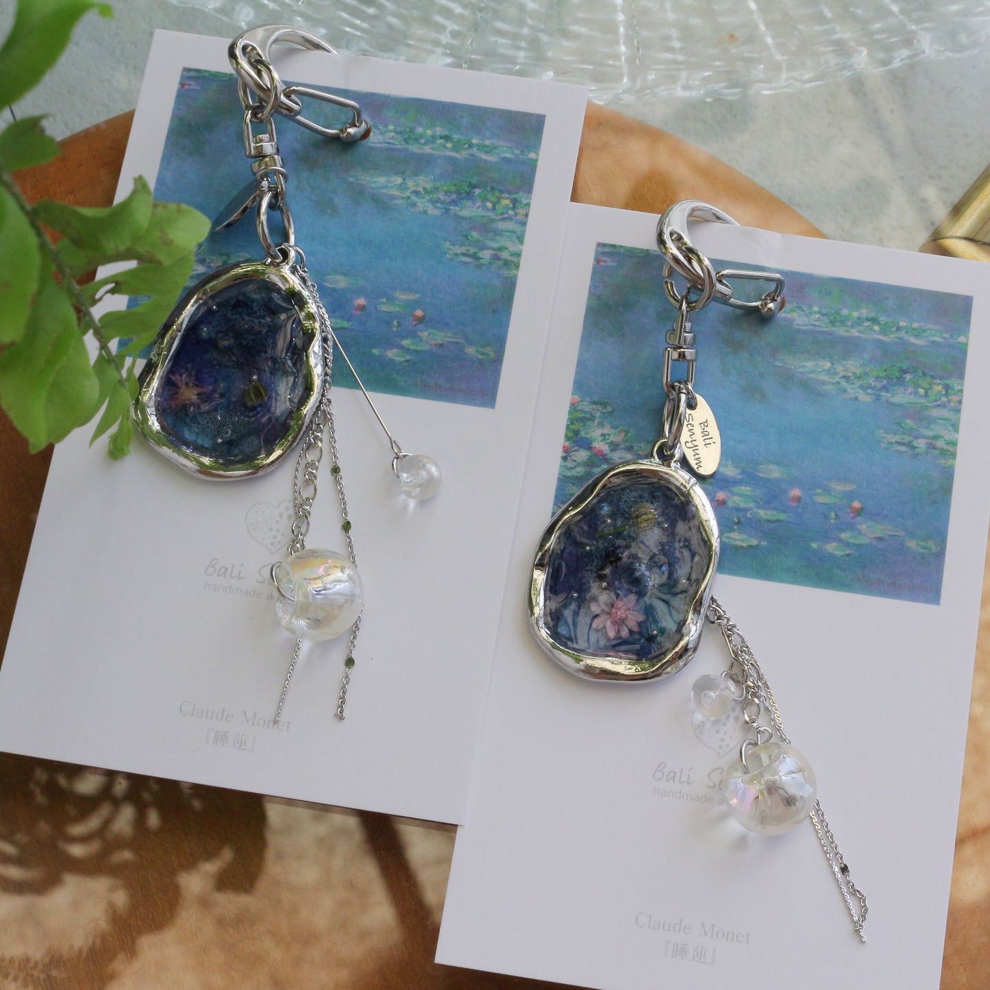 Monet Inspired Flower Bag Charm No.1 睡蓮
