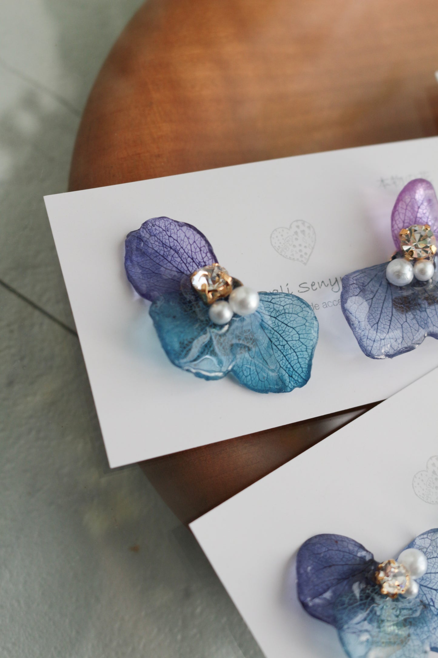 Gradation Hydrangea Wing No.137 - Clip-on(イヤリング）