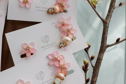 Someiyoshino Double Sakura Earring and Ear Cuff #S028