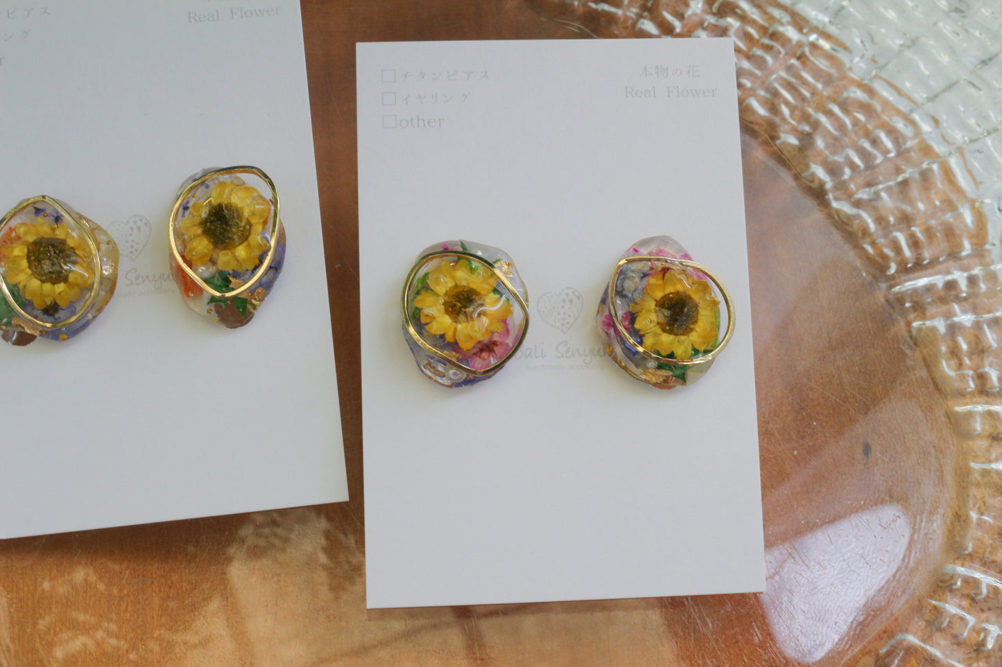 Sun Flower Earrings - 向日葵  〜 No.2 Clip-on イヤリング