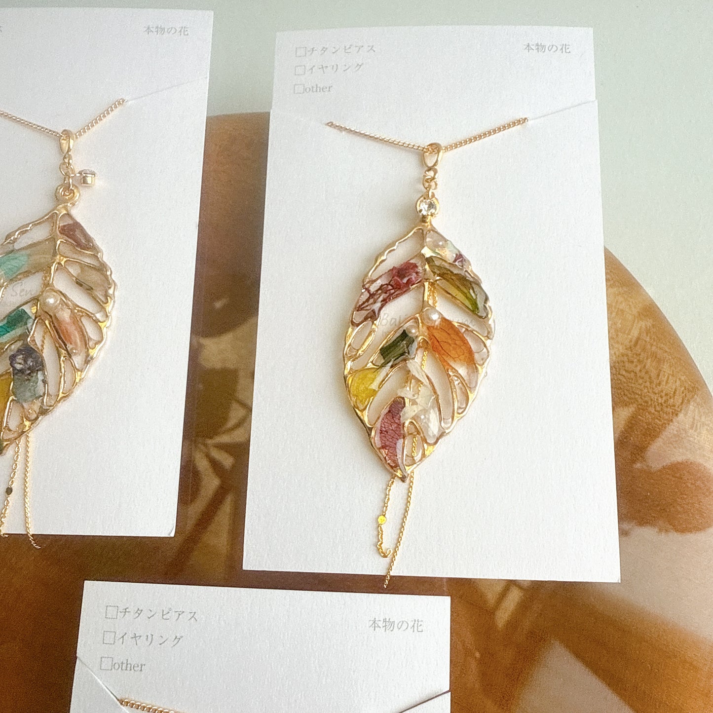 Leaf Necklace with chain 60cm  No.9