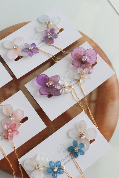 Hydrangea Flying Butterfly  No.36 - Clip-on(イヤリング）