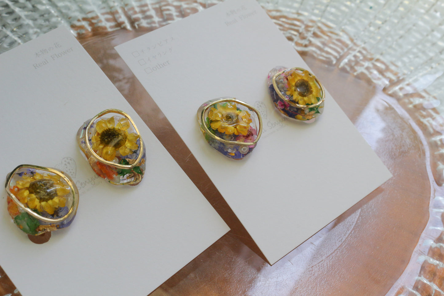 Sun Flower Earrings - 向日葵  〜 No.2 Clip-on イヤリング