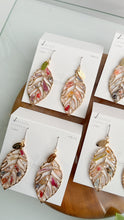 Leaf Earrings With Seasonal Flower Petals No.39