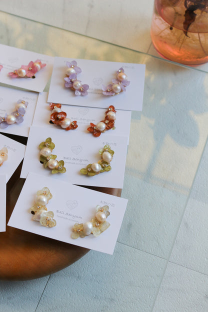 Hanayome Earrings with Pearl - 8 colors