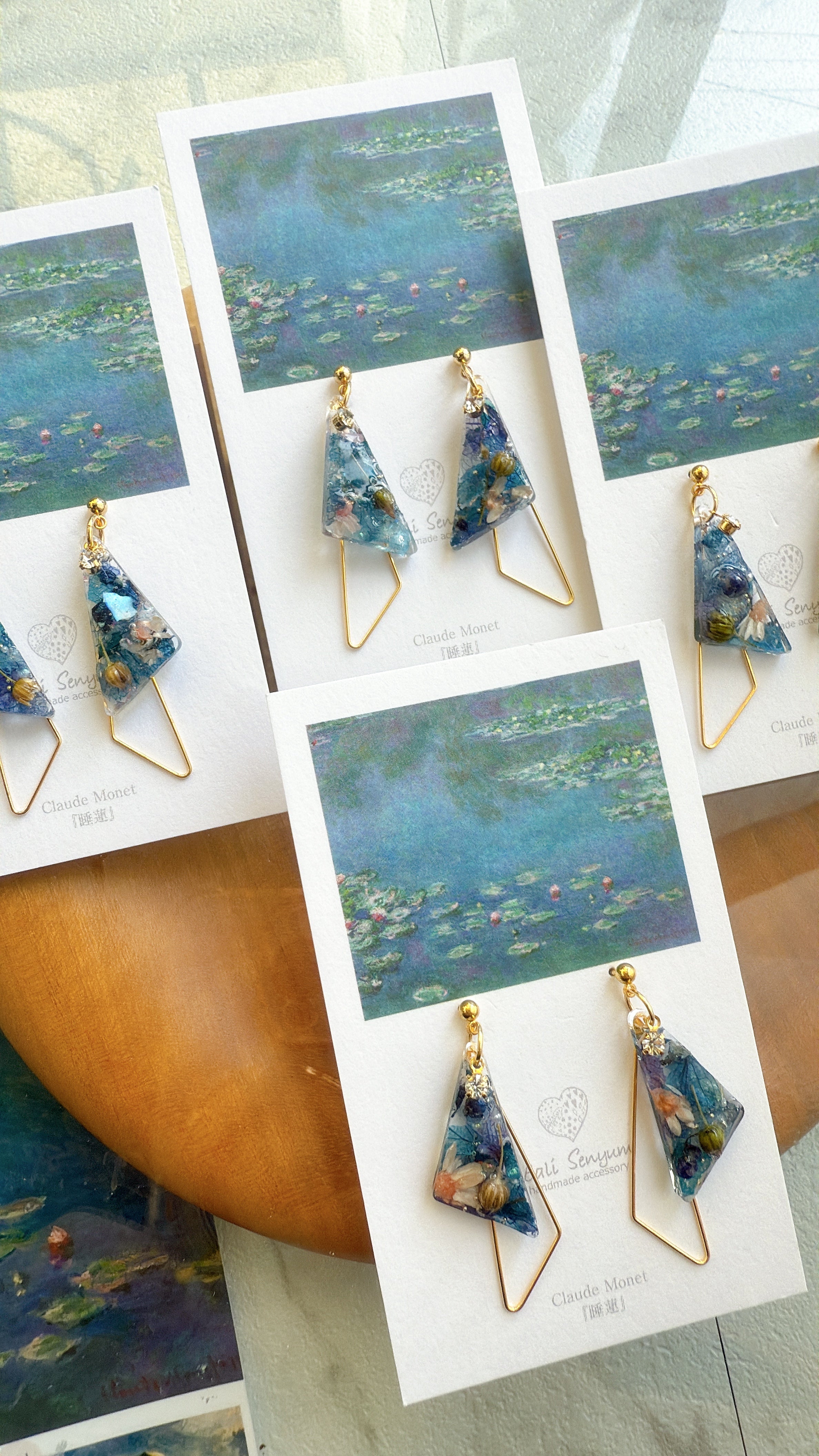 Claude Monet Water Lilies Inspired Triangular Floral