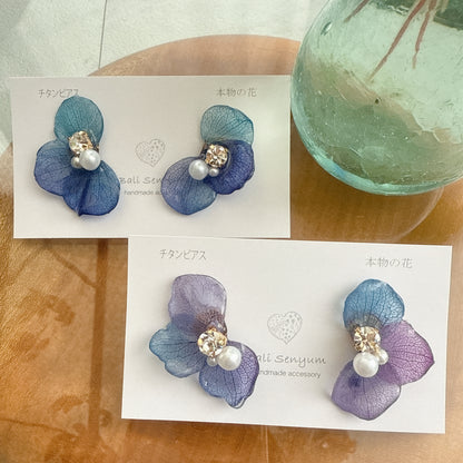 Hydrangea Wing No.115- Titanium Pierce(ピアス）