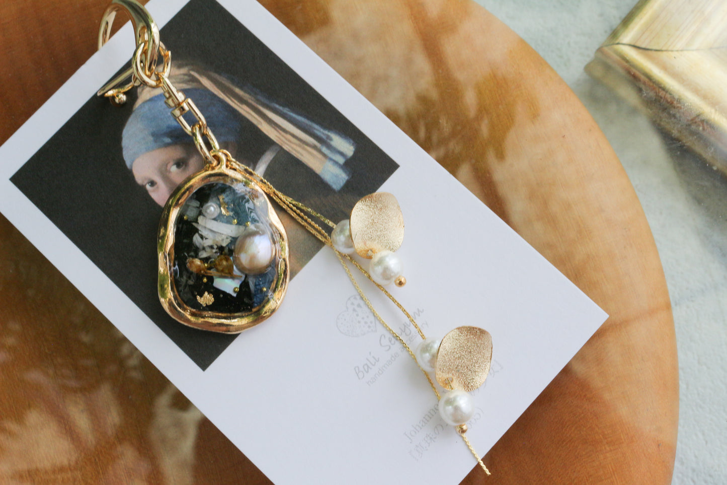 Vermeer Inspired Flower Bag Charm No.2 真珠の耳飾りの少女