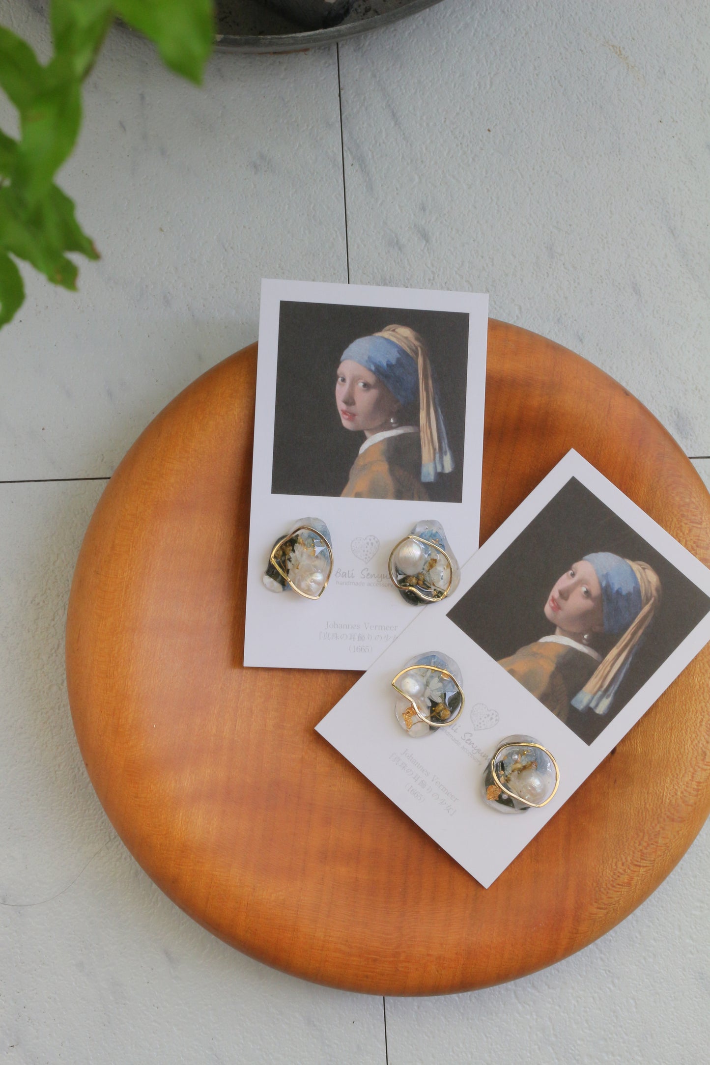 Vermeer's Inspired Flower & Pearl Earrings No.2 ピアス Pierce 真珠の耳飾りの少女