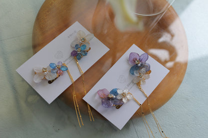 Hydrangea Flying Butterfly  No.34 - Clip-on(イヤリング）