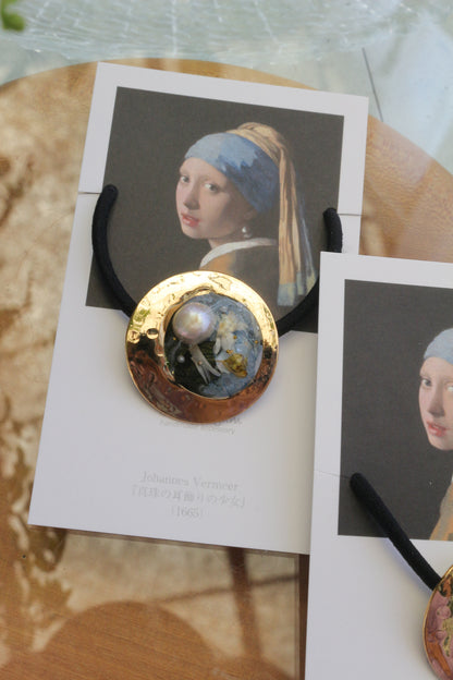Vermeer Inspired Flower Hair tie  真珠の耳飾りの少女