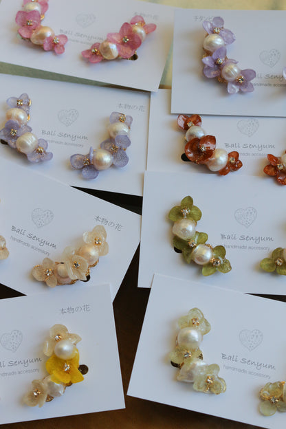 Hanayome Earrings with Pearl - 8 colors