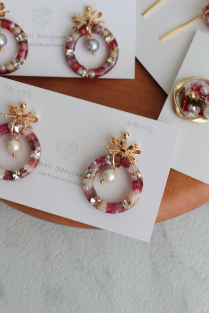 Christmas Wreath Earring (White Christmas) #21
