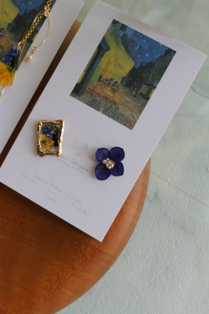 Gogh Inspired Earrings Café Terrace at Night -夜のカフェ・テラスフォーラム広場