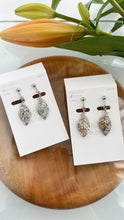 Small Leaf Earrings With Seasonal Flower Petals Silver color metal No.5