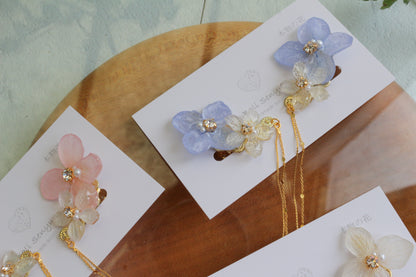 Hydrangea Flying Butterfly  No.53 - Clip-on(イヤリング）