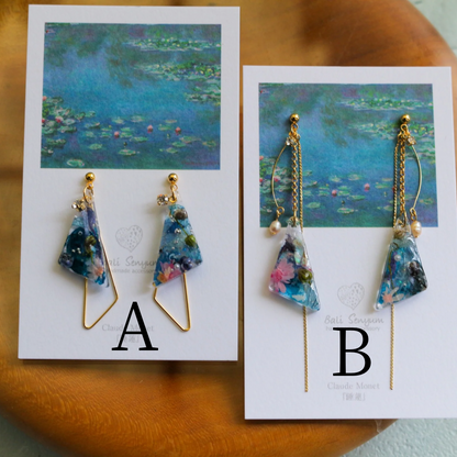 Claude Monet Water Lilies Inspired Triangular Floral -睡蓮