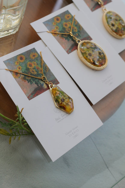 Claude Monet's Sunflowers Inspired Necklace - ひまわり BIG No.1