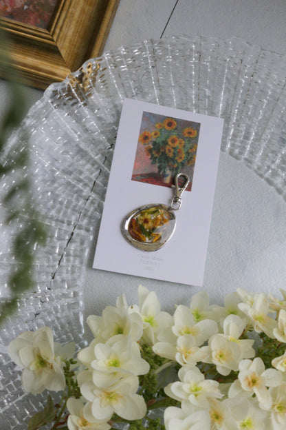Monet Inspired Flower Key Chain No.2 ひまわり