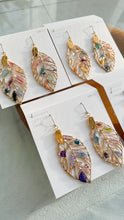 Leaf Earrings With Seasonal Flower Petals No.38