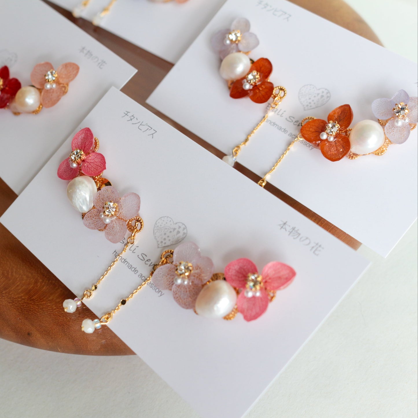 Hydrangea Pearl Flower Earring No.6 Titanium Pierce(ピアス)