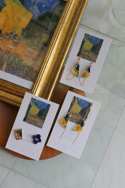 Gogh Inspired Earrings Café Terrace at Night -夜のカフェ・テラスフォーラム広場