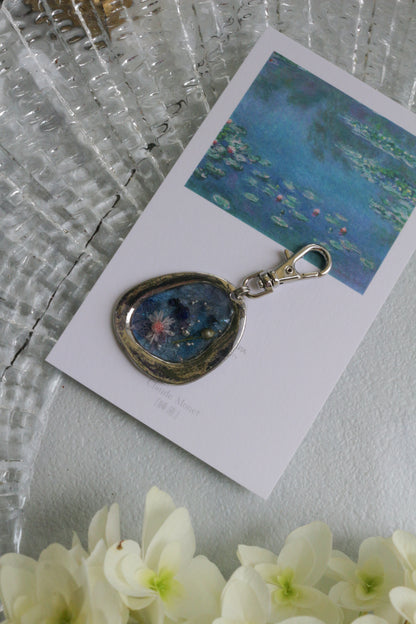 Monet Inspired Flower Key Chain No.1 睡蓮