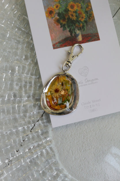 Monet Inspired Flower Key Chain ひまわり