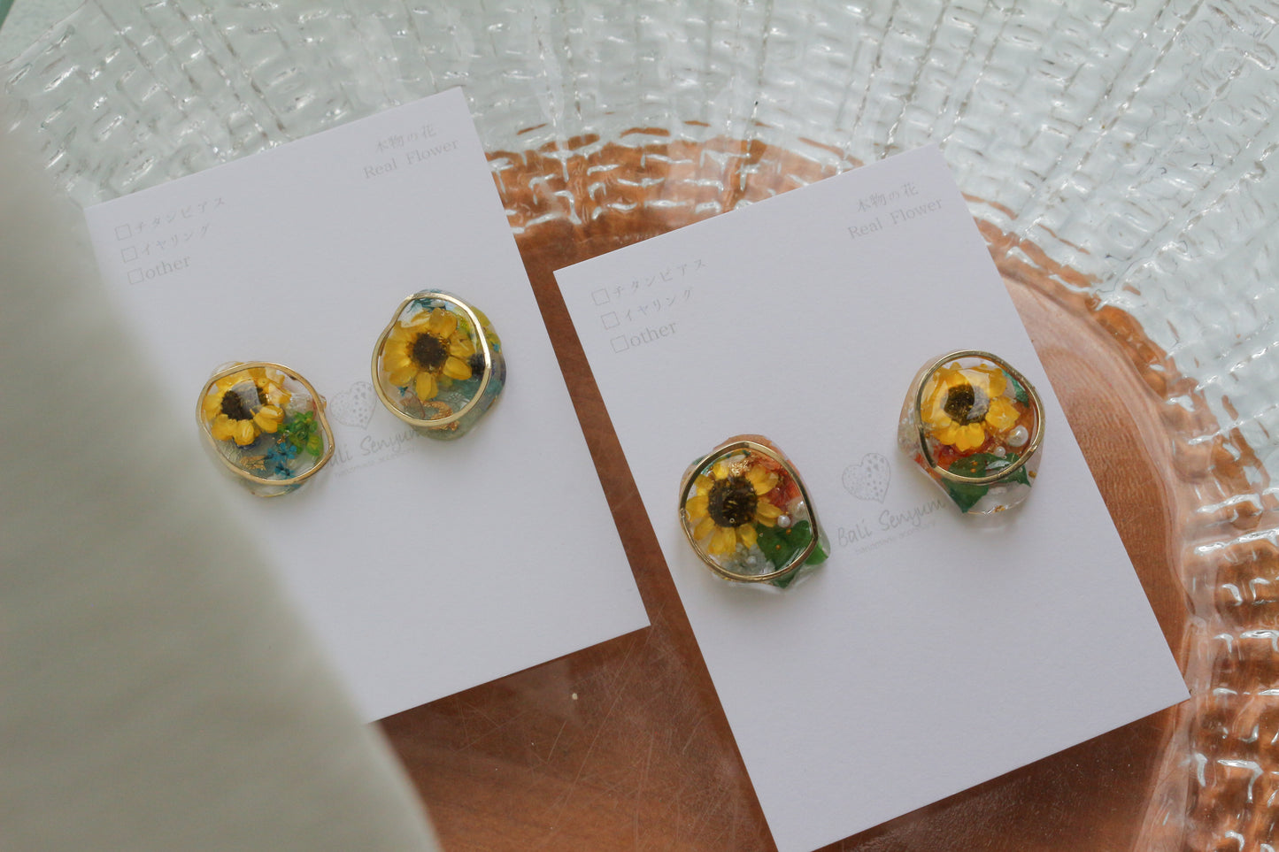 Sun Flower Earrings - 向日葵  〜 No.1 Titanium Pierce チタンピアス