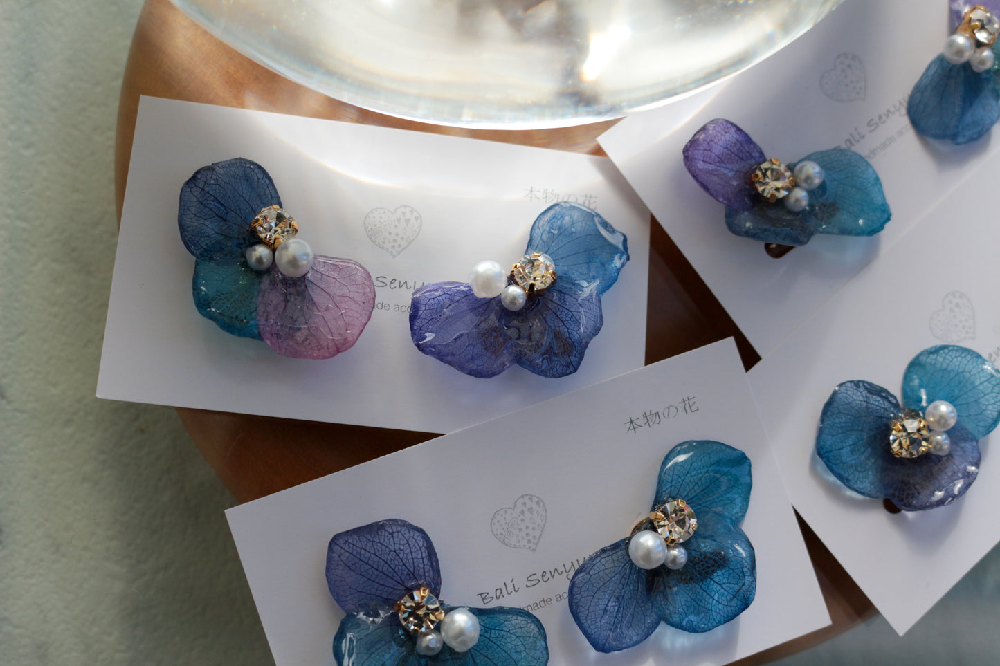 Gradation Hydrangea Wing No.142- Clip-on(イヤリング）