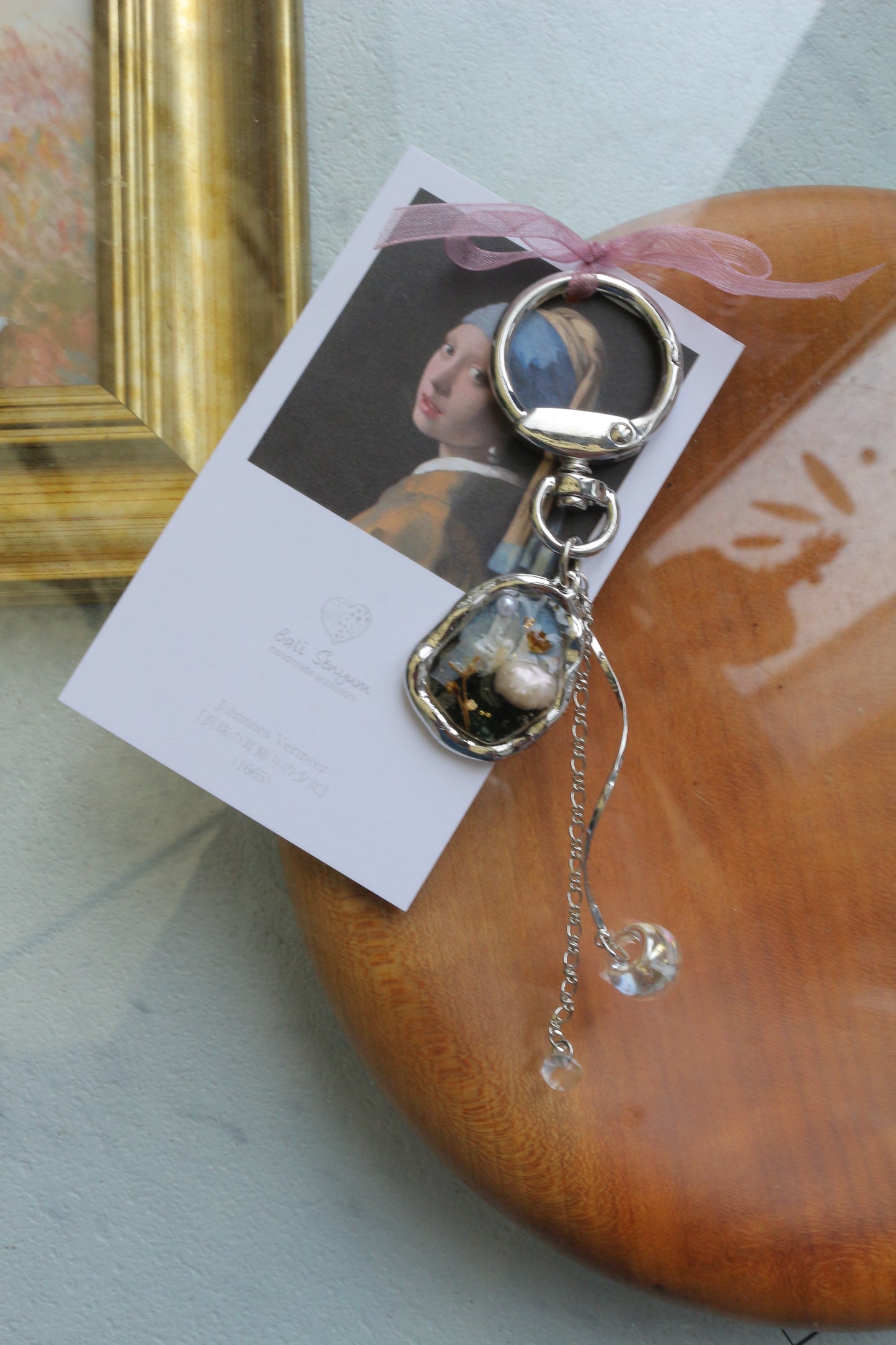 Vermeer Inspired Flower Bag Charm No.1 真珠の耳飾りの少女