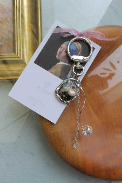 Vermeer Inspired Flower Bag Charm No.1 真珠の耳飾りの少女