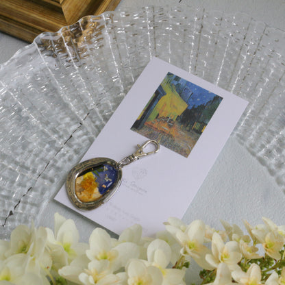 Gogh Inspired Flower Key Chain No.1 Café Terrace at Night -夜のカフェ・テラスフォーラム広場