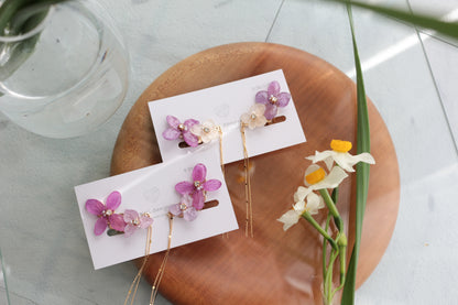 Hydrangea Flying Butterfly  No.46 - Clip-on(イヤリング）