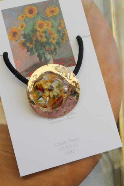 Monet Inspired Flower Hair tie ひまわり