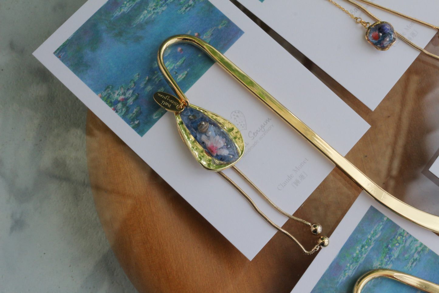 Monet Inspired Flower Book Mark睡蓮 No.2