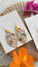 Leaf Earrings With Seasonal Flower Petals No.31