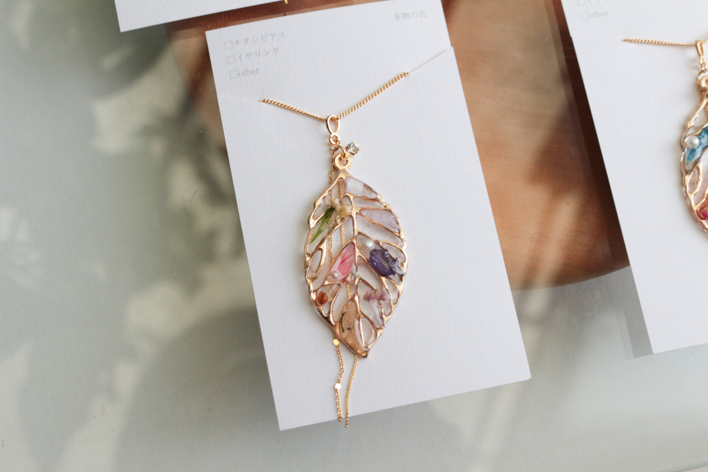 Leaf Necklace with chain 60cm  No.11