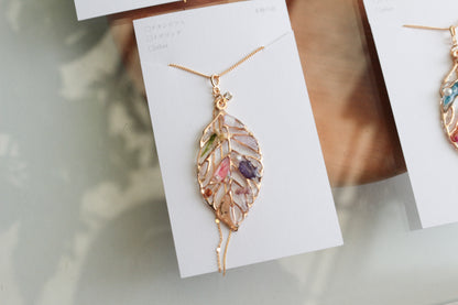 Leaf Necklace with chain 60cm  No.11